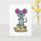 Carte Souris au Yoga Fitness (Fleur jaune)