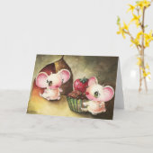 Carte Souris avec Cupcake (Fleur jaune)