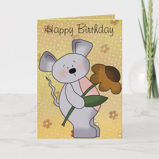 Carte Souris Bithday de pays (Devant)