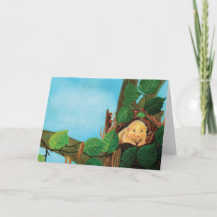 Carte Souris brumeux mangeant de la noisette