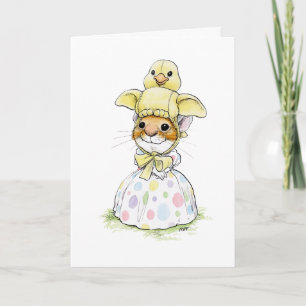 Carte Souris Chick Easter Bonnet