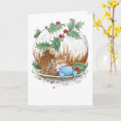 Carte Souris Christmas Pudding de Wallace Tripp (Fleur jaune)