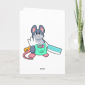 Carte Souris coiffeuse avec ciseaux & peigne (Dos)