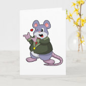 Carte Souris comme chambre avec costume (Fleur jaune)