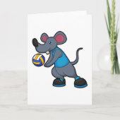 Carte Souris comme joueur de volleyball avec volleyball (Devant)