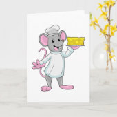 Carte Souris cuisinier au fromage (Fleur jaune)