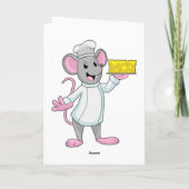 Carte Souris cuisinier avec fromage (Dos)