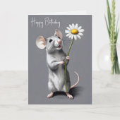 Carte Souris D'Anniversaire Avec Basière Blanche (Devant)