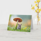Carte Souris Dans La Pluie Pour Ami (Fleur jaune)