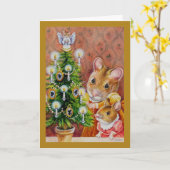 Carte Souris d'art pour la décoration de l'arbre de Noël (Fleur jaune)