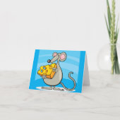 Carte Souris de dessin animé mangeant du fromage (Devant)