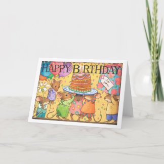 Carte souris de fête d'anniversaire