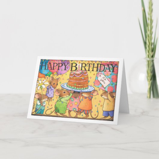 Carte souris de fête d'anniversaire (Devant)