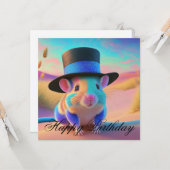 Carte Souris de l'écureuil de pays Joyeux anniversaire (Devant/Arrière en situation)