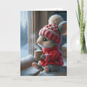 Carte Souris De Noël Avec Coco Chaud