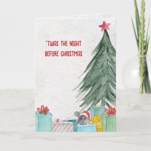 Carte Souris de Noël avec des cadeaux (Devant)