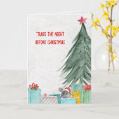 Carte Souris de Noël avec des cadeaux (Fleur jaune)