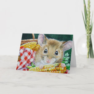 Carte Souris de pique-nique de Whimsical Mating Corn Wat