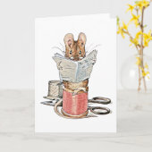 Carte Souris de tailleur sur la bobine du fil (Fleur jaune)