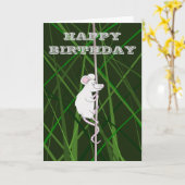 Carte Souris de terrain, Joyeux anniversaire (Fleur jaune)