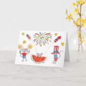 Carte Souris du 4 juillet (Fleur jaune)