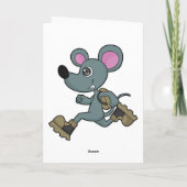 Carte Souris en coureur avec sac à dos (Dos)