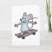 Carte Souris en patineur avec planche à roulettes (Devant)