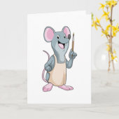 Carte Souris en tant que peintre avec pinceau (Fleur jaune)