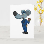 Carte Souris en tant qu'officier de police avec Donut (Fleur jaune)