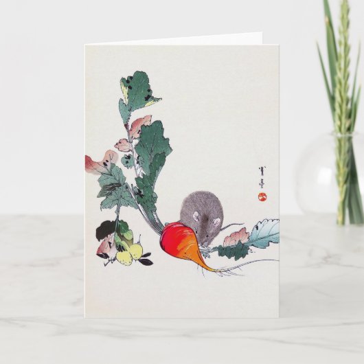 Carte Souris et Radish rouge, Watanabe Seitei (Devant)