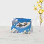 Carte Souris Flottant Sur Une Plumes (Fleur jaune)