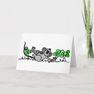 Carte Souris Jouant En Shamrock