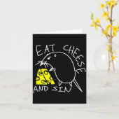 Carte Souris Mange Fromage Et Péché Amusing Fromage Amat (Fleur jaune)