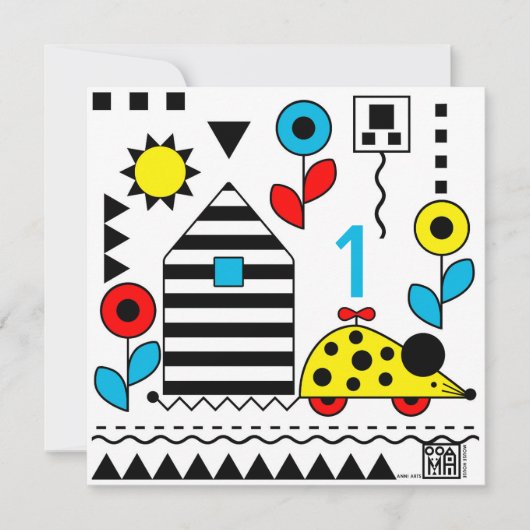 Carte souris Mouse House Wheelie - personnalisatio (Devant)