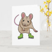 Carte Souris Patinage sur glace Patins à glace (Fleur jaune)