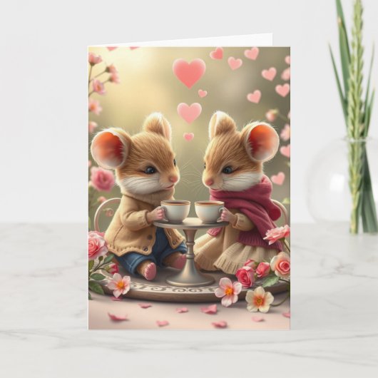 Carte souris romantique (Devant)