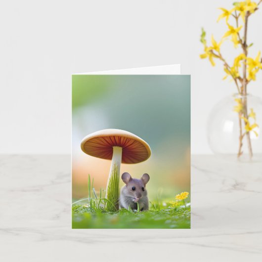Carte Souris Sous Un Champion (Fleur jaune)