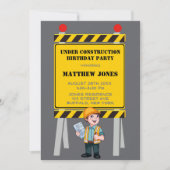 Carte Sous Construction Builder fête d'anniversaire (Devant)