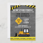 Carte Sous Construction Bulldozer fête d'anniversaire (Devant)