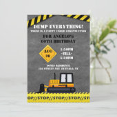 Carte Sous Construction Bulldozer fête d'anniversaire (Debout devant)