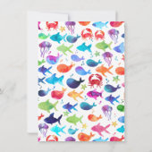Carte Sous la mer Rainbow Fish Birthday Party Crab (Dos)