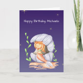 Carte Sous la mer Sirène fille Joyeux anniversaire (Devant)