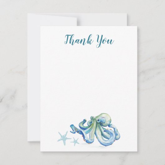 Carte Sous le Merci de pieuvre bleu marine (Devant)