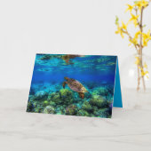 Carte Sous-marin Tropical Sea Turtle Coral (Fleur jaune)