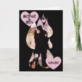 Carte Sous un parapluie : couple romantique s'embrassant (Devant)