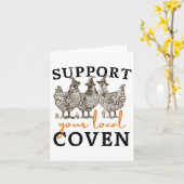 Carte Soutenez votre coven local de la ferme drôle sorci (Fleur jaune)