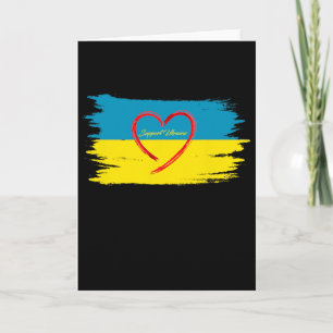 Carte Soutenez Zalensky Amour Ukraine Drapeau Cœur