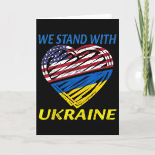 Carte Soutenir l'Ukraine Nous sommes avec l'Ukraine Drap