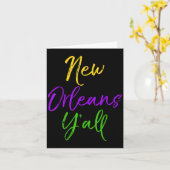 Carte Southern Mardi Gras Quote Louisiana Gift New Orlea (Fleur jaune)