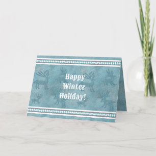 Carte Southwest Winter Deer Blue Holiday Salutation